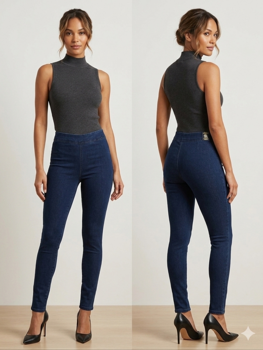 French Connection Dark Blue High-Waist Skinny Tight Jegging‎